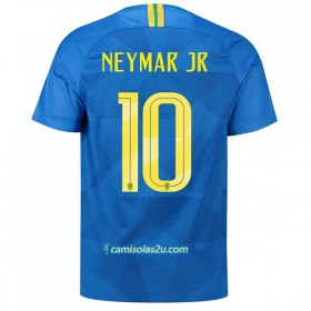 Camisolas de Futebol Brasil Neymar Jr 10 Equipamento Alternativa Copa do Mundo 2018 Manga Curta